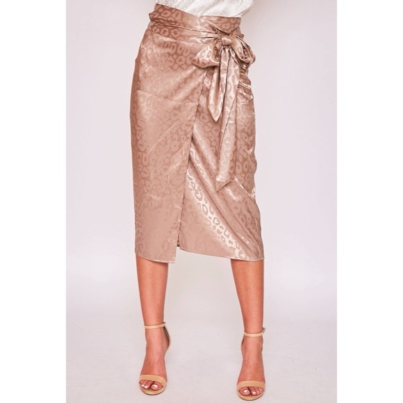 CHAMPAGNE GARDENS SILK MIDI SKIRT - Picture 3 of 8